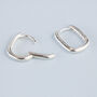 Sterling Silver Rectangle Hoop Earrings, thumbnail 4 of 7