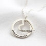 Personalised Sterling Silver Hearts And Hoops Necklace, thumbnail 4 of 8