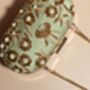 Cyprus, Sage Green Oval Embroidered Clutch, thumbnail 6 of 7