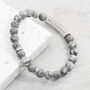 Personalised Men's Silver Plated Lion Jasper Bracelet, thumbnail 1 of 9