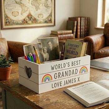 Personalised 'World's Best' Teacher Wooden Crate, 2 of 9