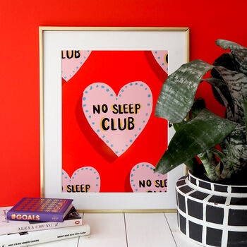 No Sleep Club Pattern Print, Unframed, 2 of 3