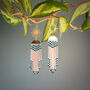 'Jay' Hand Beaded Feather Inspired Earrings, thumbnail 4 of 5