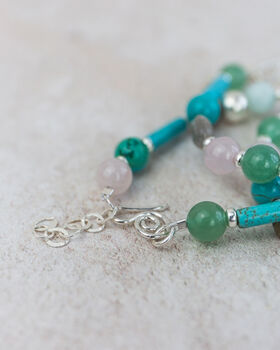 Sterling Silver And Semi Precious Bead Bracelet, 3 of 7