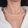 Gold Plated Natural Freshwater Pearl Choker Necklace, thumbnail 2 of 5