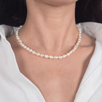 Gold Plated Natural Freshwater Pearl Choker Necklace, 2 of 5