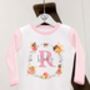 Girls Personalised Pink Stripe Fairy Wreath Pyjamas, thumbnail 2 of 11