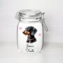Personalised Dachshund Kilner Style Dog Treat Jar, thumbnail 1 of 2