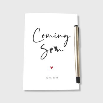 Pregnancy Announcement Card Personalised Coming Soon, 6 of 8