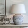 Marlowe Grey Distressed Stone Effect Table Lamp, thumbnail 1 of 4