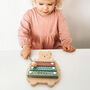 Personalised Polka Dot Kids Wooden Teddy Xylophone Toy, thumbnail 2 of 2