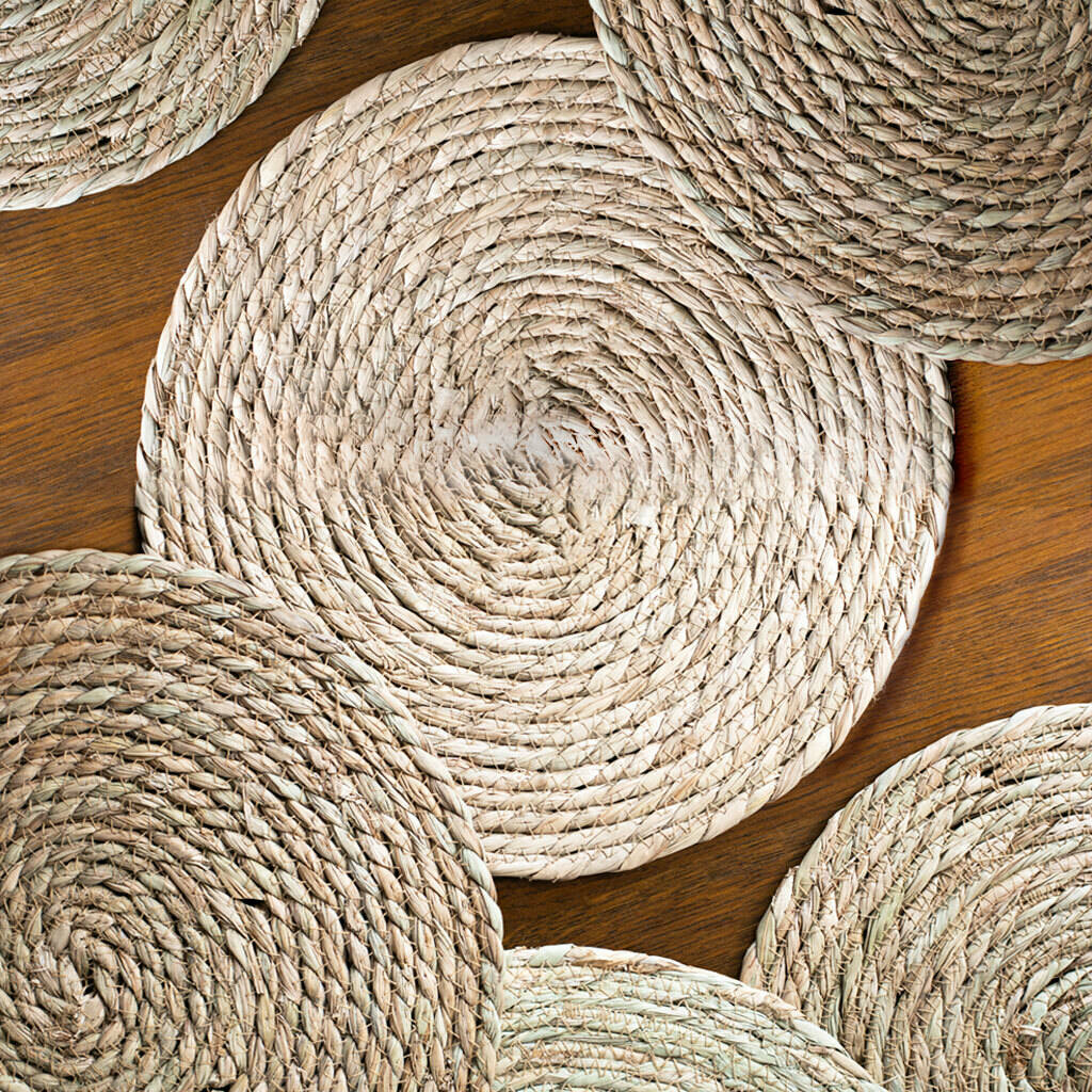 Water Hyacinth Handmade Large Round Placemats By Serendip