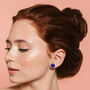 Mini Round Stud Earrings In Midnight Disco, thumbnail 2 of 4