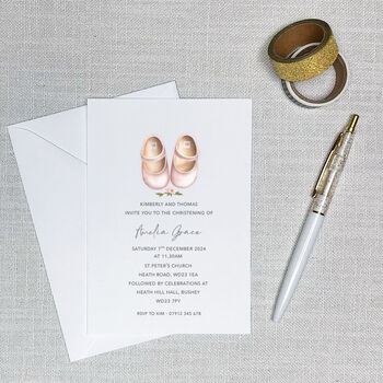 10 Christening Shoes Invitations, 2 of 3