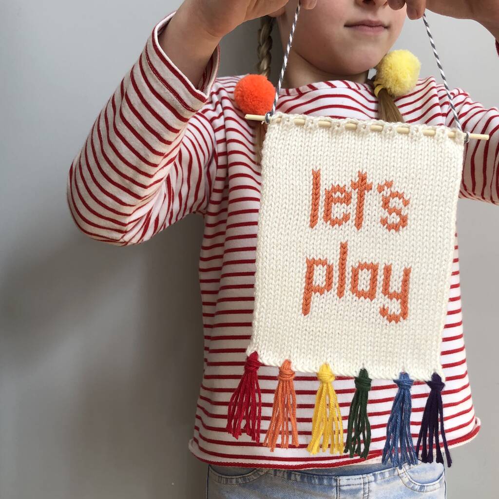 'Let's Play' Knitted Wall Hanging, 1 of 4