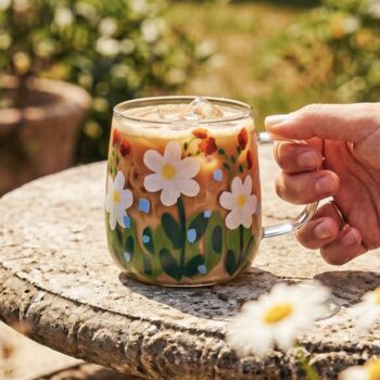 Hand Painted Daisy Glass Mug, 3 of 3
