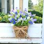 Tulip And Grapevine Basket Door Spring Wreath, thumbnail 8 of 11