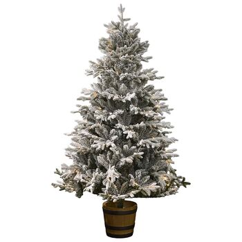 Halden Snowy Pre Lit Potted Christmas Tree, 2 of 4