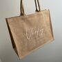 Personalised Large Square Jute Beach Shopper Tote Bag, thumbnail 2 of 8