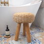 Wooden Stool With Wicker Seat, thumbnail 2 of 7