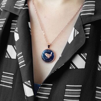 Personalised 70th Or 80th Birthday Enamelled Farthing Necklace, 3 of 8