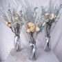 Blue And Silver Dried Flowers With Vase Gift, thumbnail 1 of 4