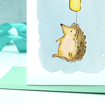 Hedgehog Fourth Birthday Card, 2 of 9