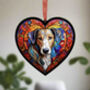 Lurcher Stained Glass Effect Heart Suncatcher, thumbnail 2 of 5