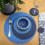 Set Of Four Large Round Leather Placemats, thumbnail 6 of 10