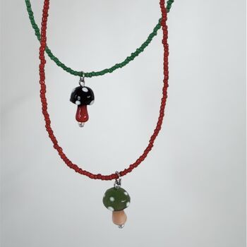 Mini Mushroom Necklace, 2 of 3