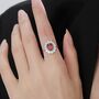 Sterling Silver Vintage Inspired Garnet Red Cz Ring, thumbnail 4 of 10