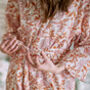 Orange And Pink Handmade Floral Robe, thumbnail 7 of 10