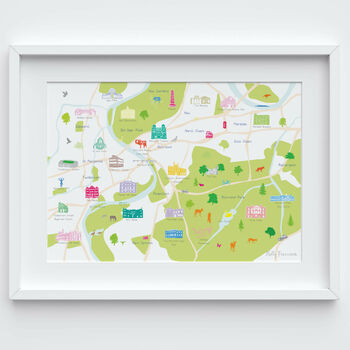 Map Of Richmond And Surrounding Areas Print, 2 of 5