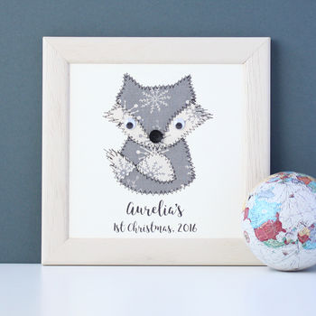 Personalised Fox Embroidered Framed Artwork, 7 of 10
