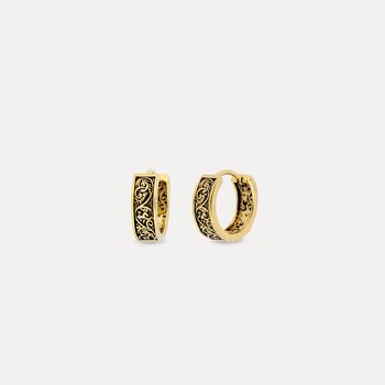 Mens Hoop Earring Steel Vintage Huggie Earring, 5 of 8