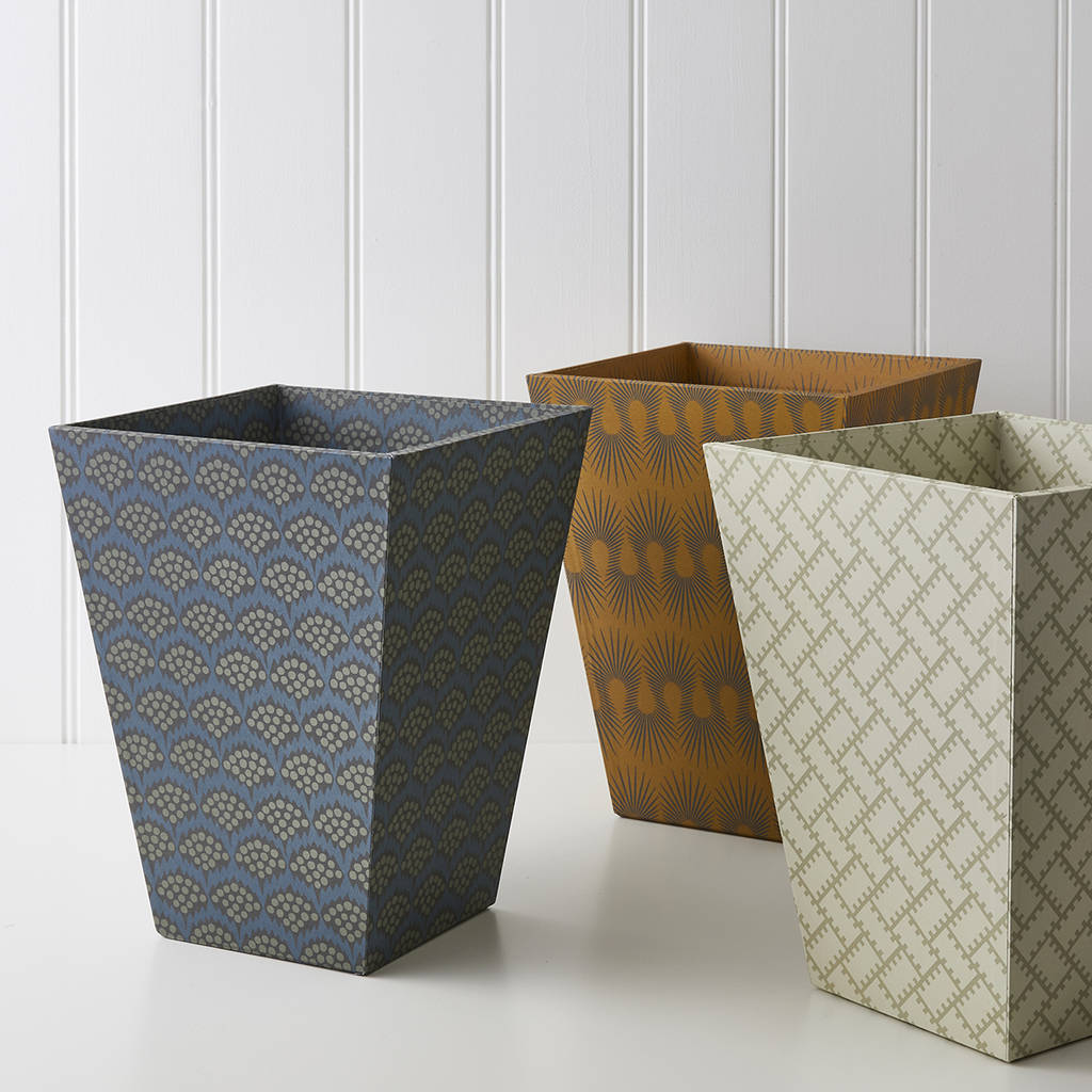 Decorative Wastepaper Bin And Clear Liner By Harris Jones