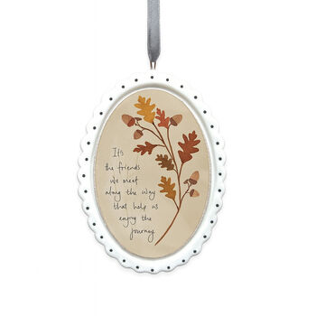 Scallop Oval Porcelain Frame Its The Friends We Meet Cherished Friends Decoration, 2 of 3