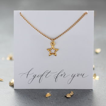 Gold Plated Star Necklace, 2 of 9