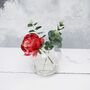 Deep Red Faux Peony Bouquet In Vase, thumbnail 8 of 9