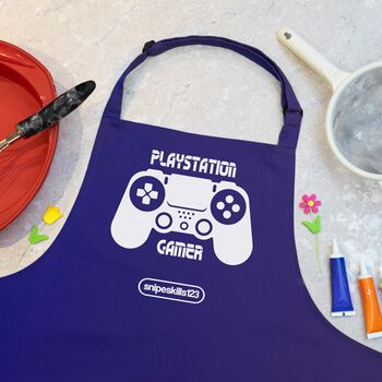 Personalised Video Game Controller Organic Cotton Apron, 3 of 5