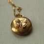 Gold Brass Butterfly Locket, thumbnail 5 of 8
