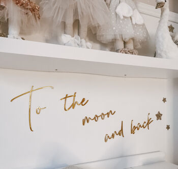 Mirrored 'To The Moon And Back' Wall Decal Quote, 2 of 3