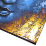 Buddha Painting Blue Face Abstract, thumbnail 3 of 5