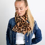 Neck Tie/ Snood With Faux Fur Animal Print, thumbnail 1 of 3