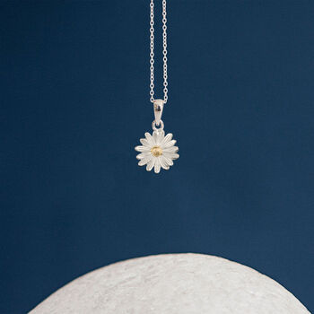 Tiny Sterling Silver Daisy Necklace, 2 of 12