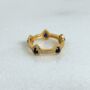 Sapphire Pear Drop 18k Gold Plated Stacking Ring, thumbnail 1 of 5