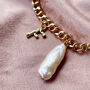Molten Initial, Pearl And Shell Chunky Chain Necklace, thumbnail 6 of 9