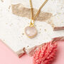 Gold Plated Heart Rose Quartz Gemstone Necklace, thumbnail 1 of 7