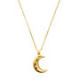 Gold Plated Moon Pendant Necklace With Cz Crystals, thumbnail 2 of 8