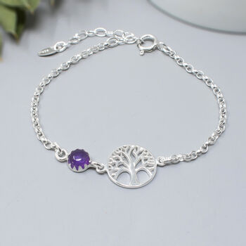 Tree Of Life Birthstone Bracelet Sterling Silver, 4 of 4